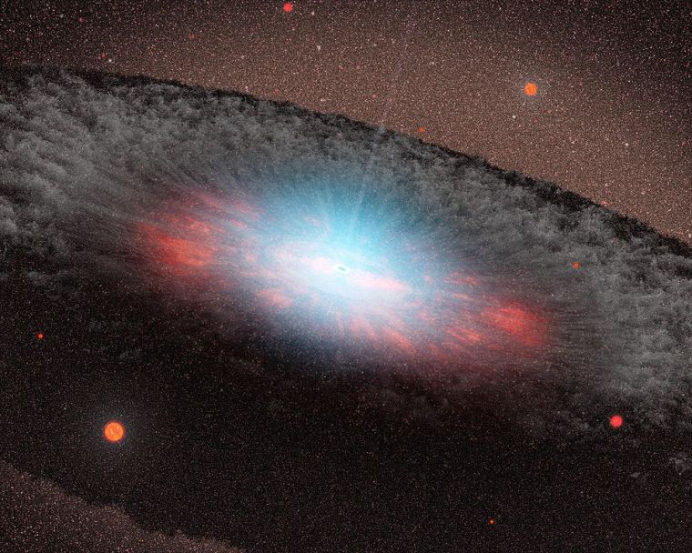 Artist's conception of a supermassive black hole (public domain; courtesy NASA JPL)